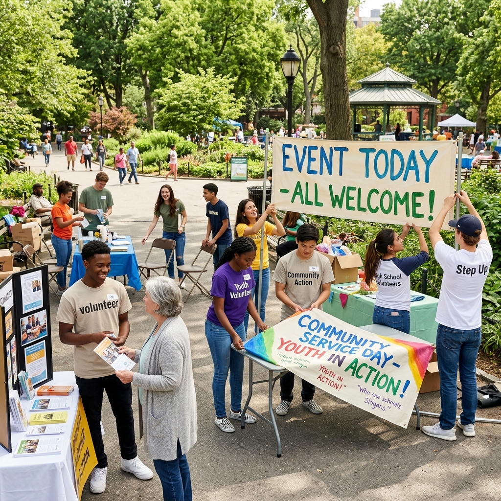 Students organizing community outreach event